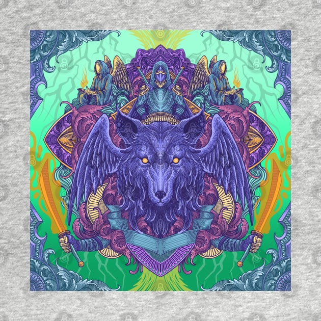 Tamer Wolf Psychedelic Artwork by Tonymidi Artworks Studio